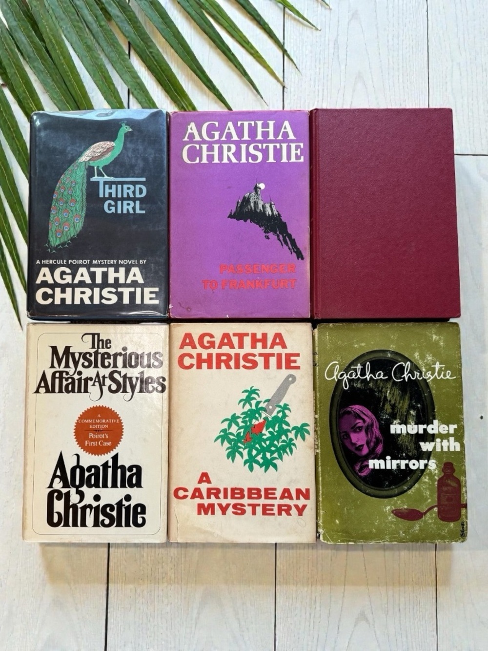 Vintage Agatha Christie Mystery Book Lot of 6 Hardcover Classics 1950s-1970s